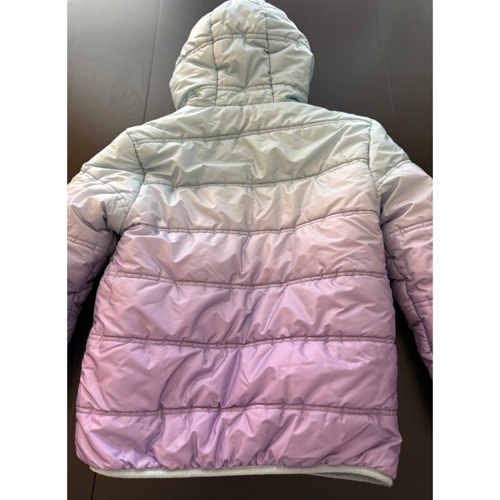 Eddie Bauer Girls‎ Reversible Jacket Size M 10-12 Purple Ombré Cozy Fleece Lined - Picture 9 of 14